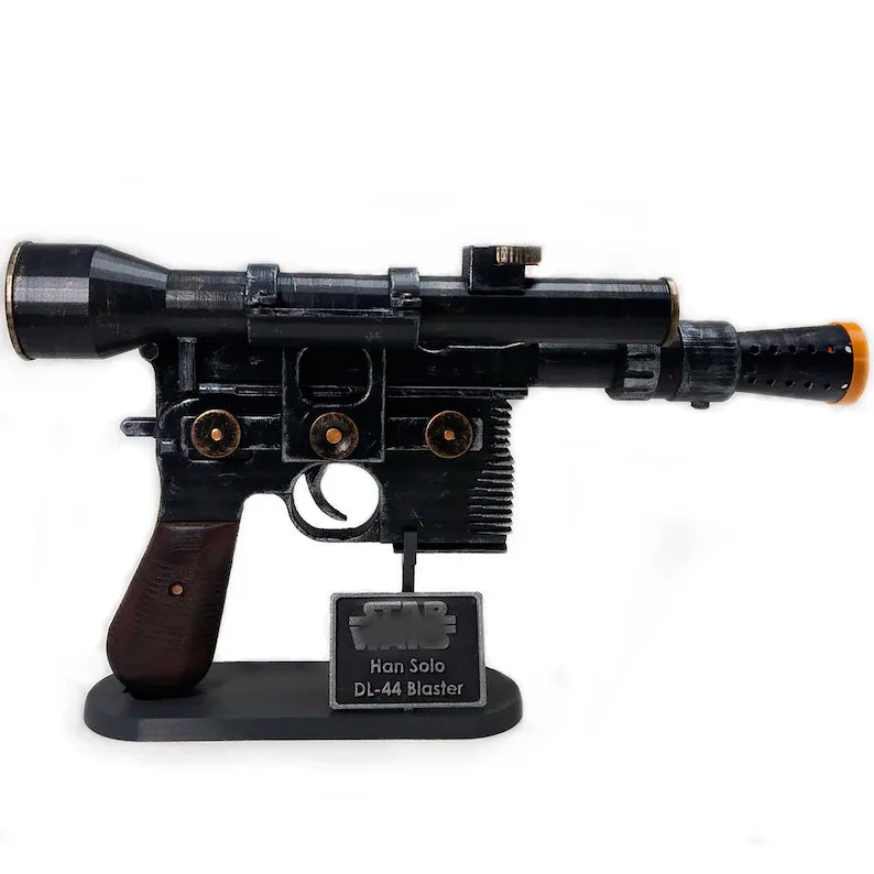 NEW Han Solo DL-44 Blaster with Stand - Prop Cosplay Handmade