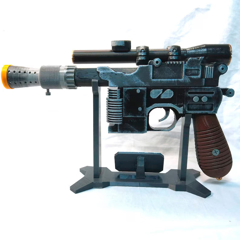 Han Solo DL-44 Blaster with Stand - Prop Cosplay Handmade