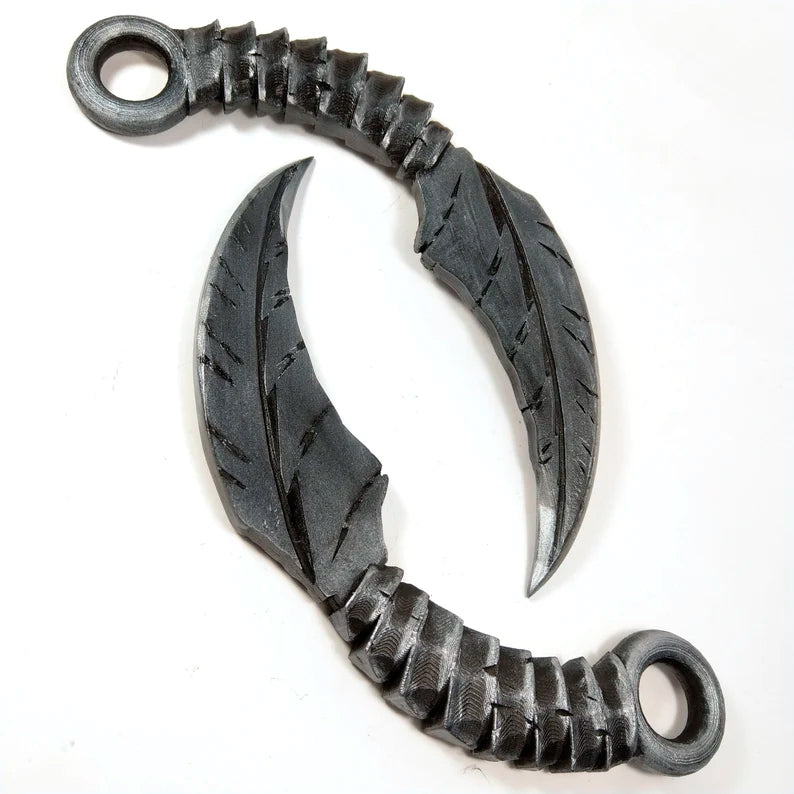 Mazikeen's Blade Daggers from Lucifer 2pcs black gray Handmade