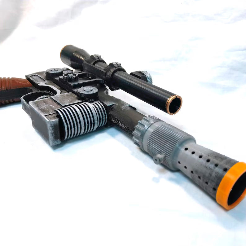 Han Solo DL-44 Blaster with Stand - Prop Cosplay Handmade