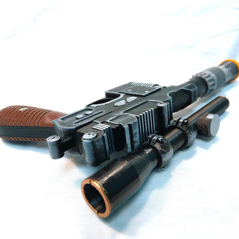 Han Solo DL-44 Blaster with Stand - Prop Cosplay Handmade