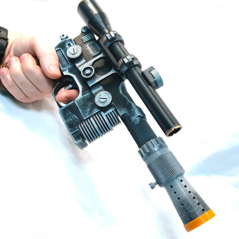 Han Solo DL-44 Blaster with Stand - Prop Cosplay Handmade