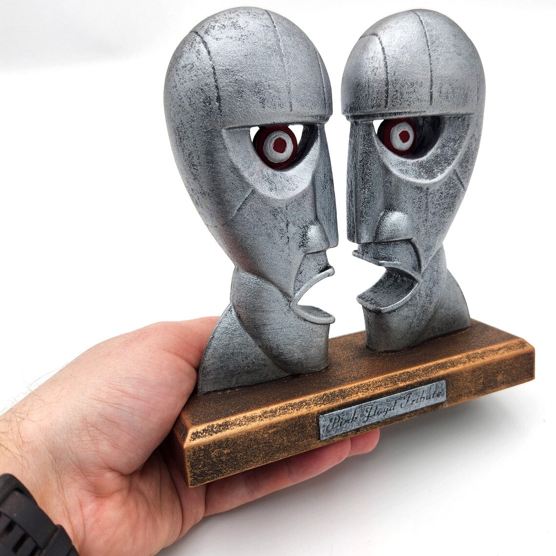 The Division Bell - Sculpture Heads - Handmade Desktop Sculpture - Pink Floyd Tribute