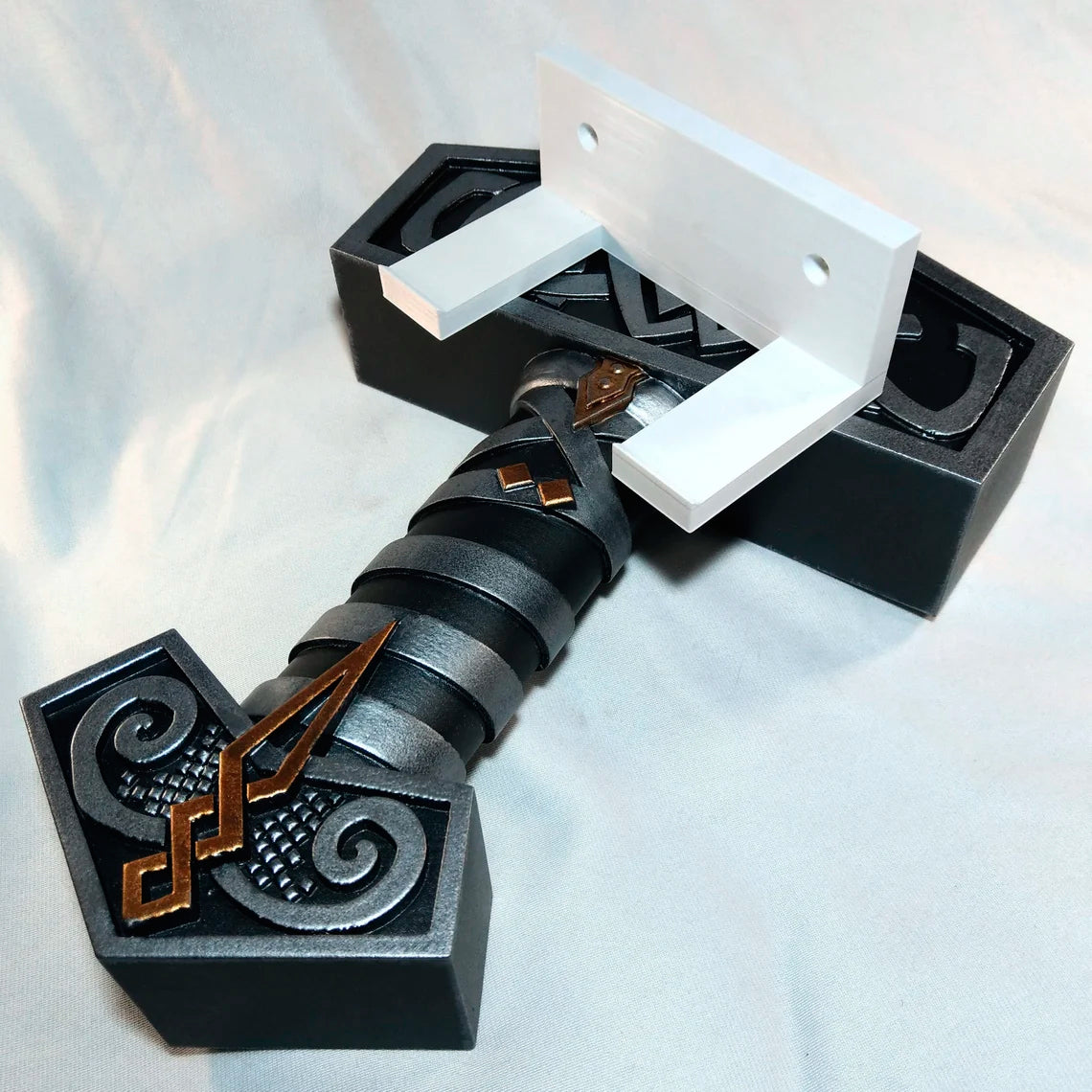 Mjolnir Viking Hammer with wall mount Handmade