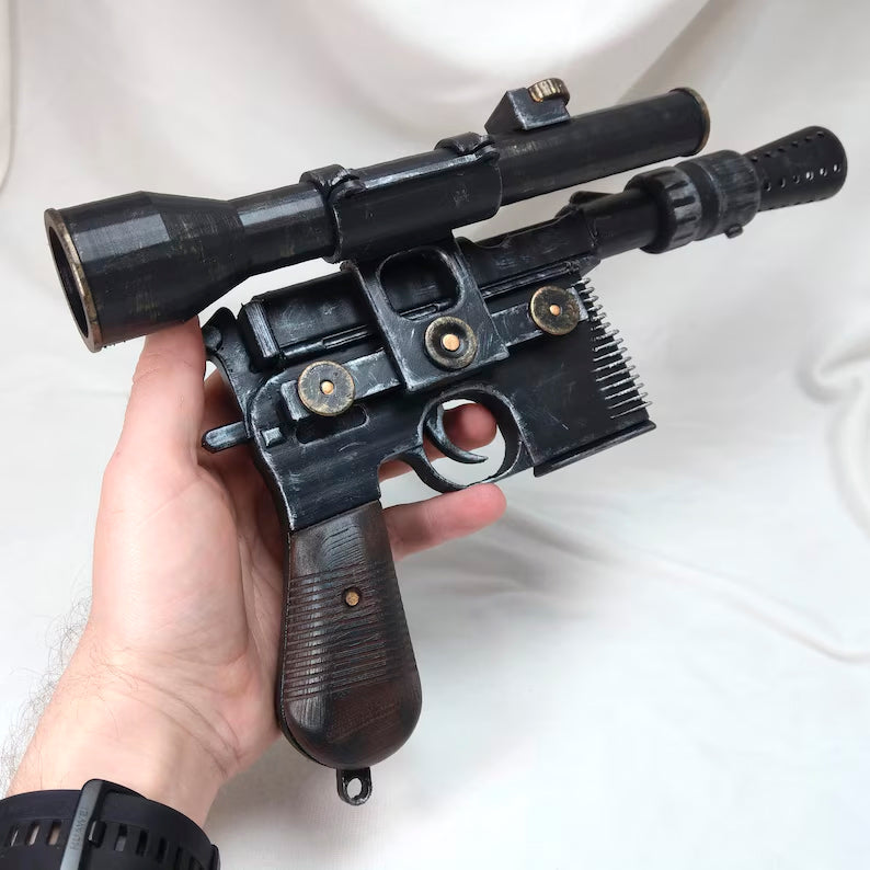 NEW Han Solo DL-44 Blaster with Stand - Prop Cosplay Handmade