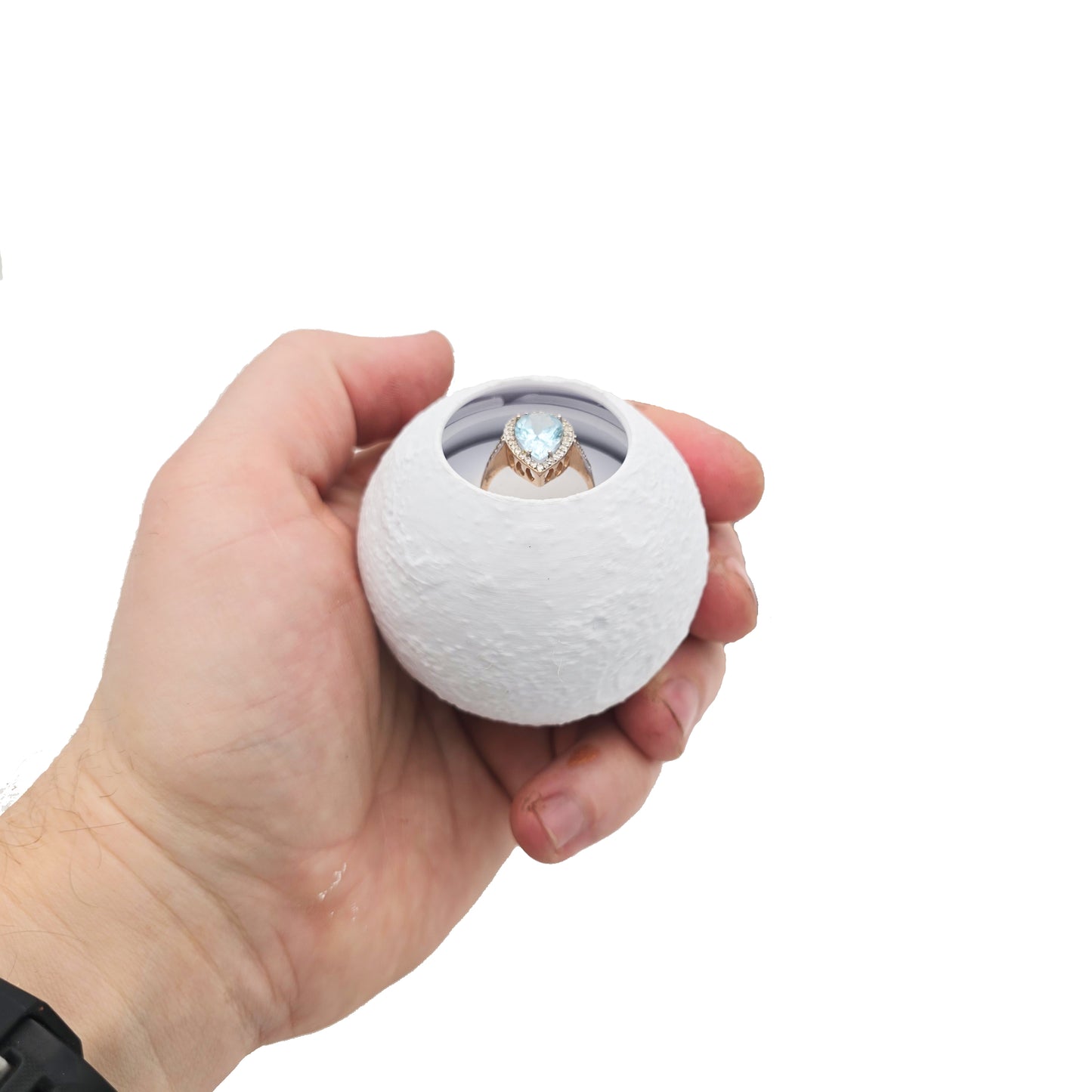 Moon Ring Box for Romantic Gift, Proposal or Wedding Ceremony.